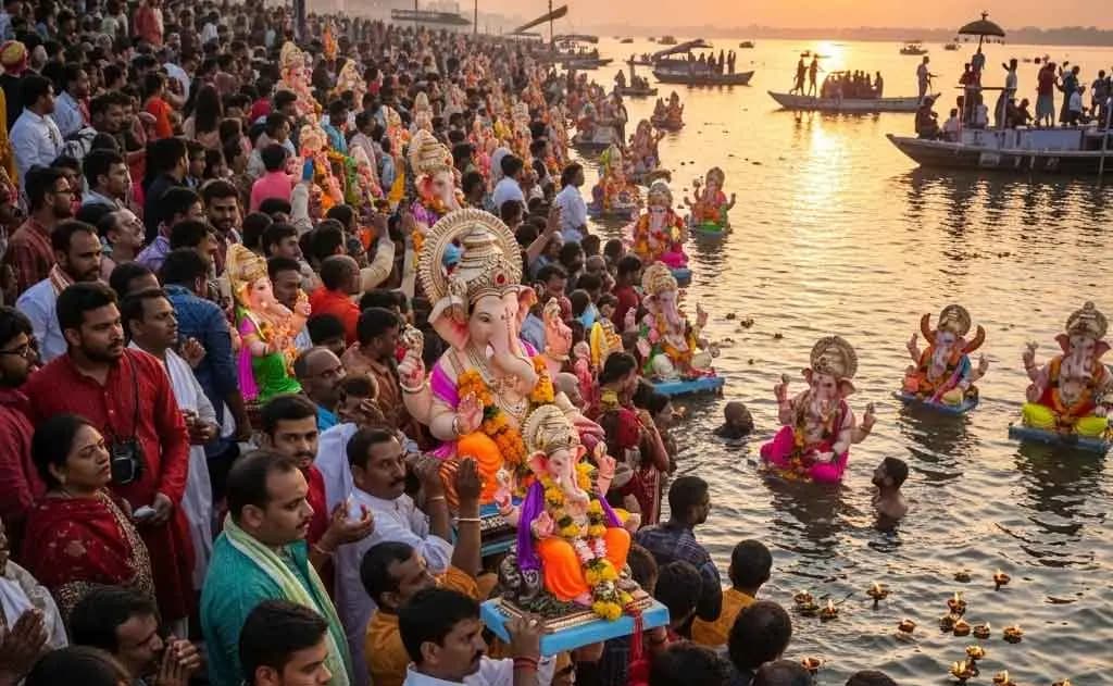 उत्तर भारत में गणेश निमज्जनम्: पवित्र विसर्जन की संपूर्ण भक्ति कथा