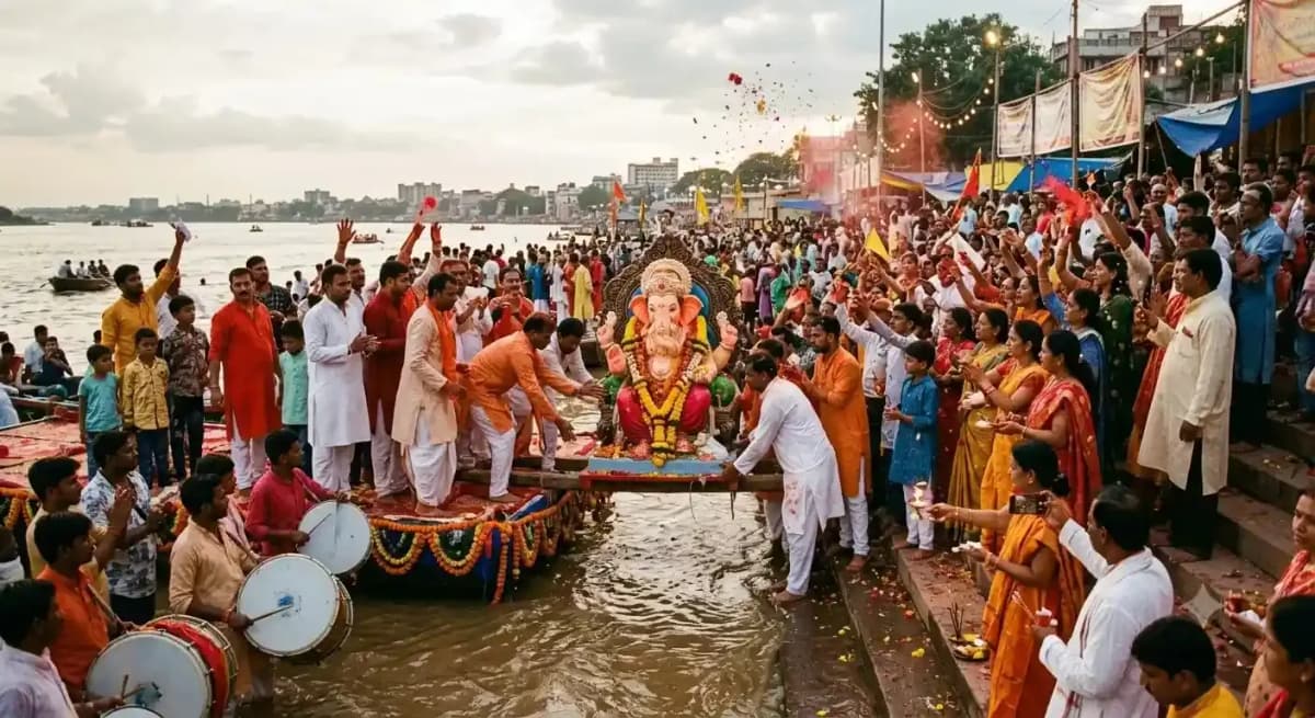 गणेश विसर्जन मंत्र: गणपति विसर्जन के समय क्या बोलें (2026) — Ganesh Chaturthi