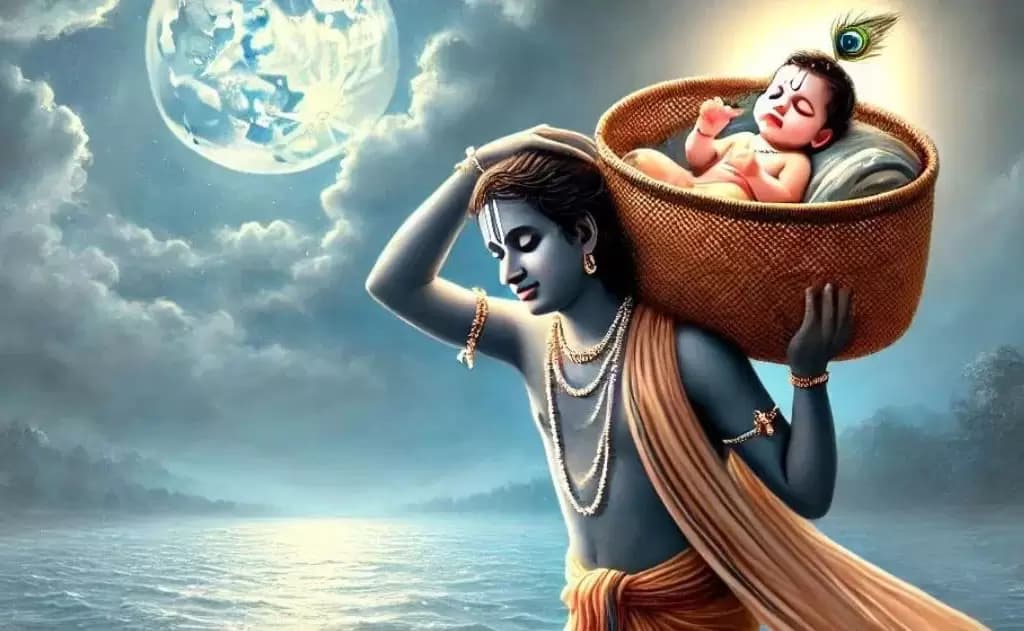 Lord Sri Krishna playing the flute