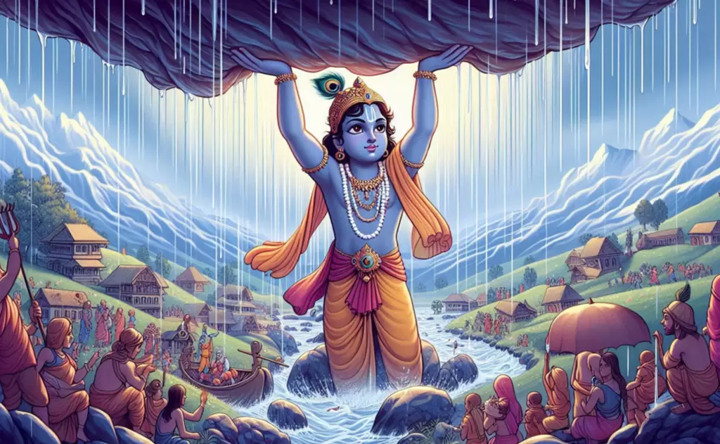 श्रीकृष्ण और गोवर्धन पर्वत की कथा: शक्ति पर आस्था की विजय