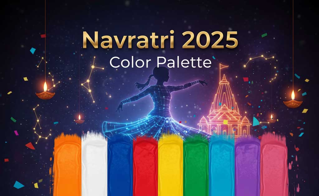 भक्ति के रंग: नवरात्रि 2025 की रंगीन पेलेट और उनके पुराणिक अर्थ — Uncategorized