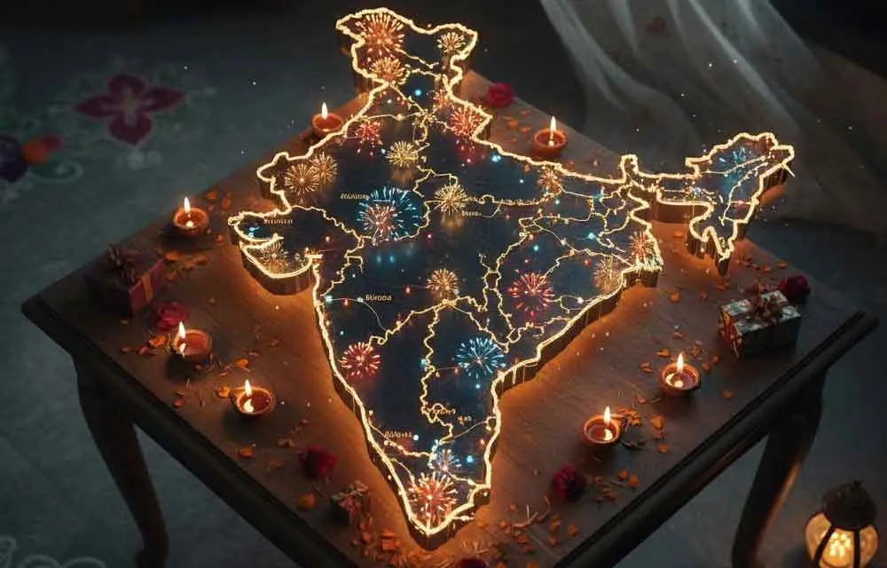 दीवाली 2025 भारत भर में: उत्तर से दक्षिण तक परंपराएँ – क्षेत्रीय रीति-रिवाजों, मिठाइयों और प्रथाओं की खोज — Festivals