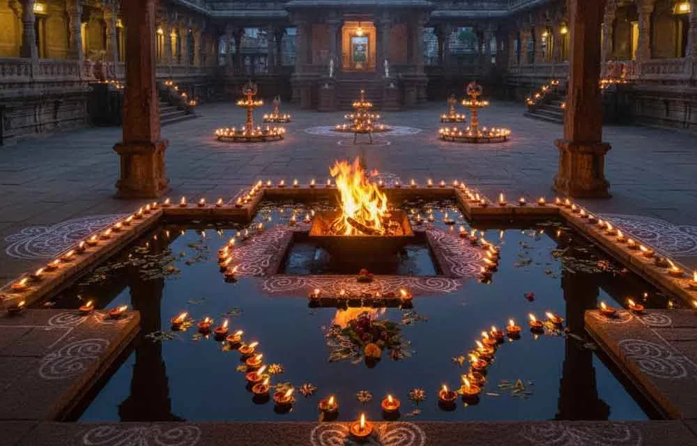 Symbolism of Water, Fire, and Light in Karthika Masam Rituals