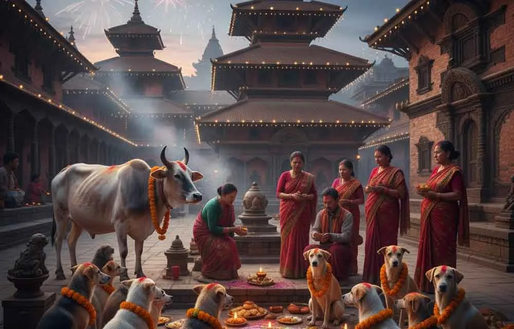 नेपाल का तिहार पर्व: पशुओं के साथ मनाई जाने वाली अनोखी दीपावली