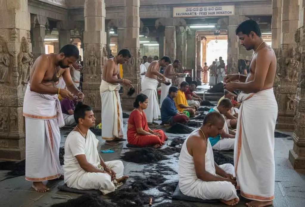 तिरुमला में मुंडन अर्पण