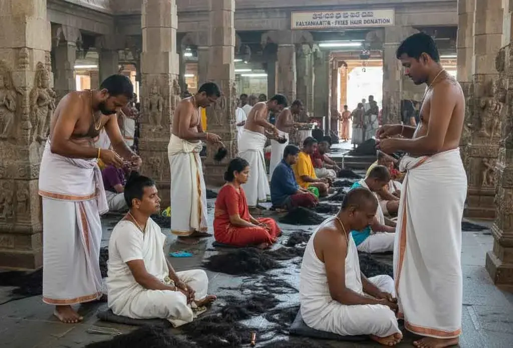तिरुमला में मुंडन अर्पण