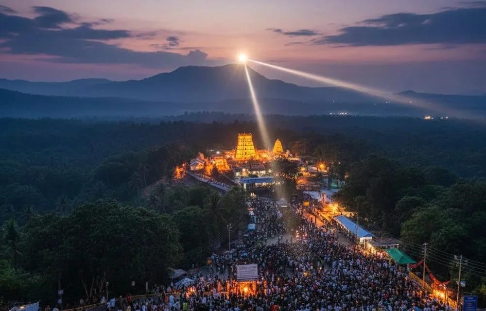 सबरीमाला में मकरविलक्कु 2027: संभावित तिथि (14 जनवरी), तिरुवाभरणम, मकर संक्रांति और NRI इसे कैसे मनाएँ