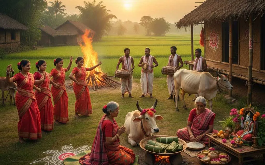 काती बिहू 2026: तिथि (18 अक्टूबर), कोंगाली बिहू की परंपराएँ, तुलसी, साकी दीप और आकाश बंती — त्योहार