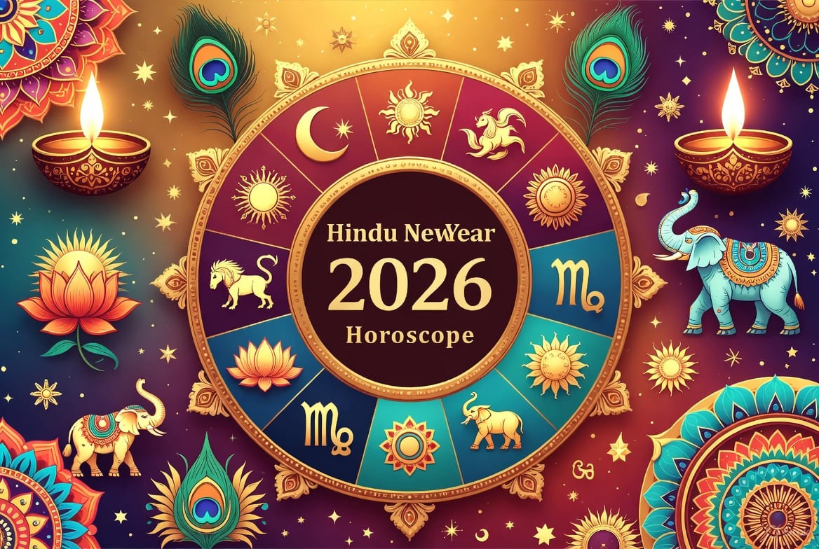 Hindu New Year 2026 Horoscope for All Zodiac Signs by Vedic Moon Sign — Hinduism