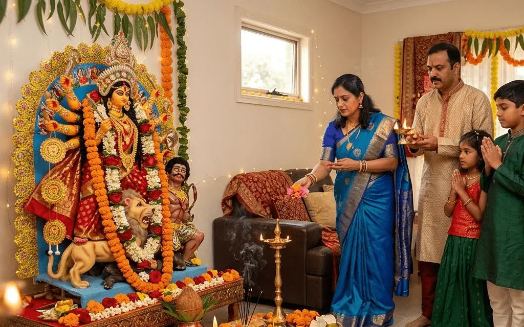 शारदीय दुर्गा नवरात्रि 2026 ऑस्ट्रेलिया गाइड: तिथियाँ, दिन-वार पूजा विधि, मंत्र, रंग, व्रत नियम और ऑस्ट्रेलिया में भारतीय परिवारों के लिए संपूर्ण भक्तिमय उत्सव | Hindutone — Festivals