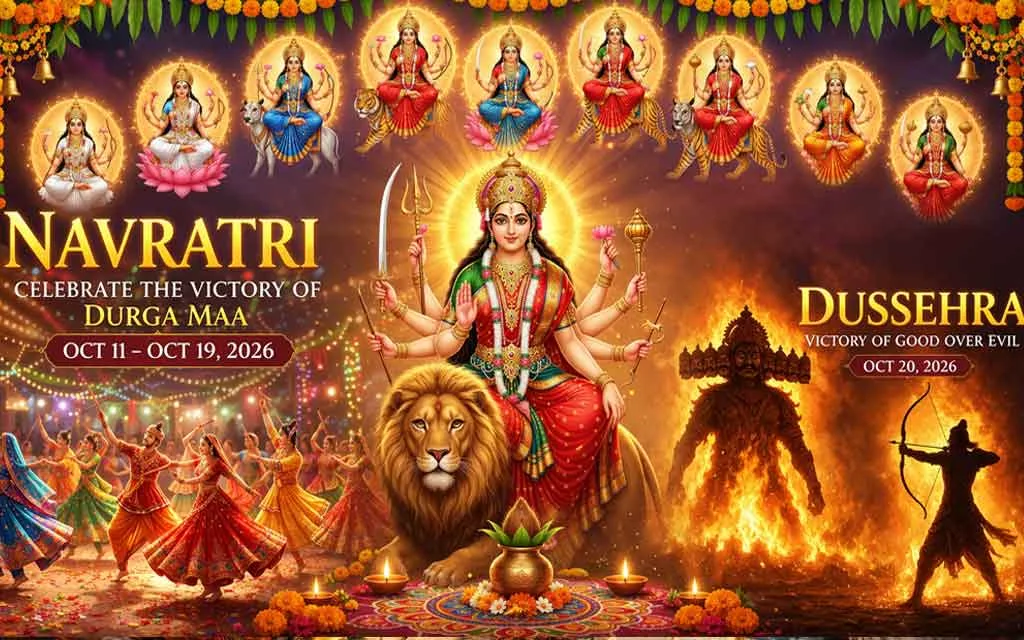 नवरात्रि और दशहरा 2026: देवी उपासना के 9 दिनों की संपूर्ण मार्गदर्शिका — Festivals