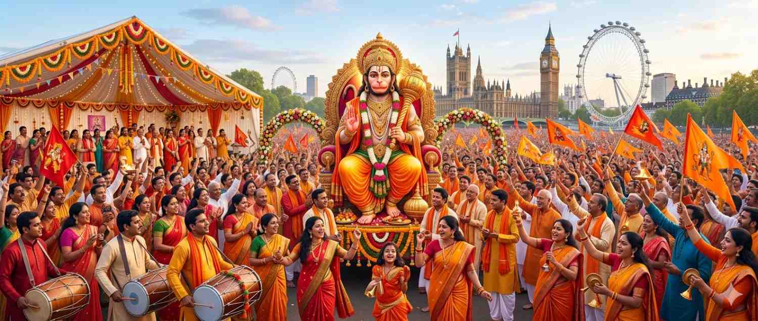 Hanuman Jayanti 2026 in UK: Indian Diaspora Celebrates Bajrangbali with Grand Devotion and Vibrant Community Events — Festivals