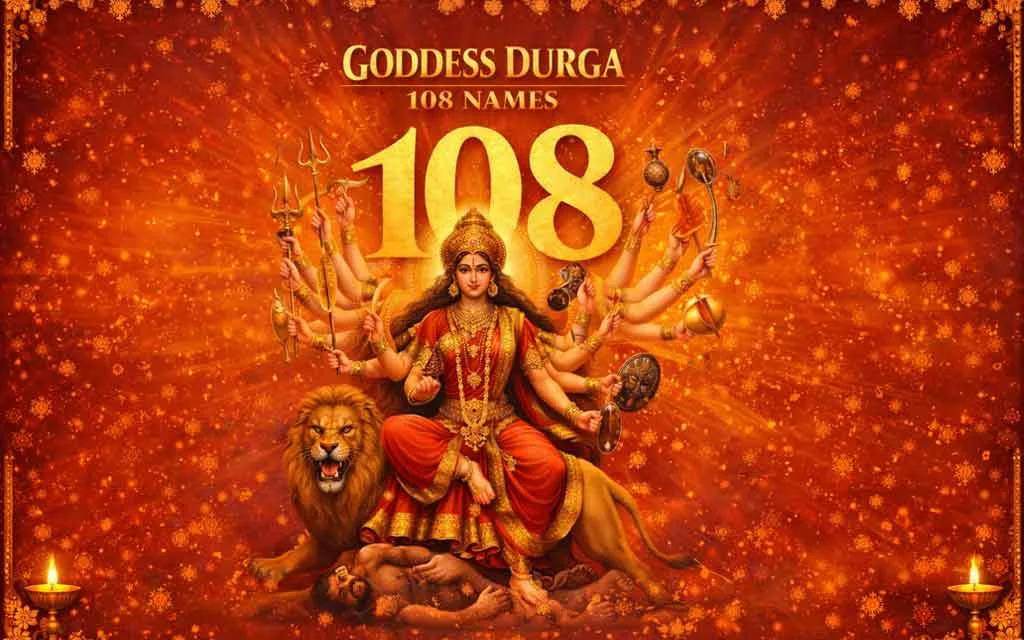 माँ दुर्गा के 108 नाम (दुर्गा अष्टोत्तर शतनामावली) अर्थ सहित – नवरात्रि 2026 — पूजा, श्लोक और मंत्र