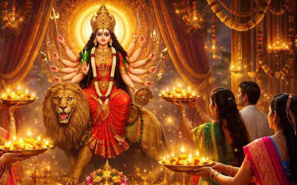 नवरात्रि आरती लिरिक्स हिंदी और अंग्रेज़ी में (2026) — Festivals