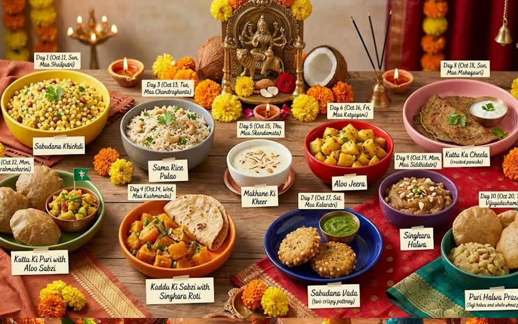 शारदीय नवरात्रि 2026 — दिन-प्रतिदिन व्रत रेसिपी — Recipes