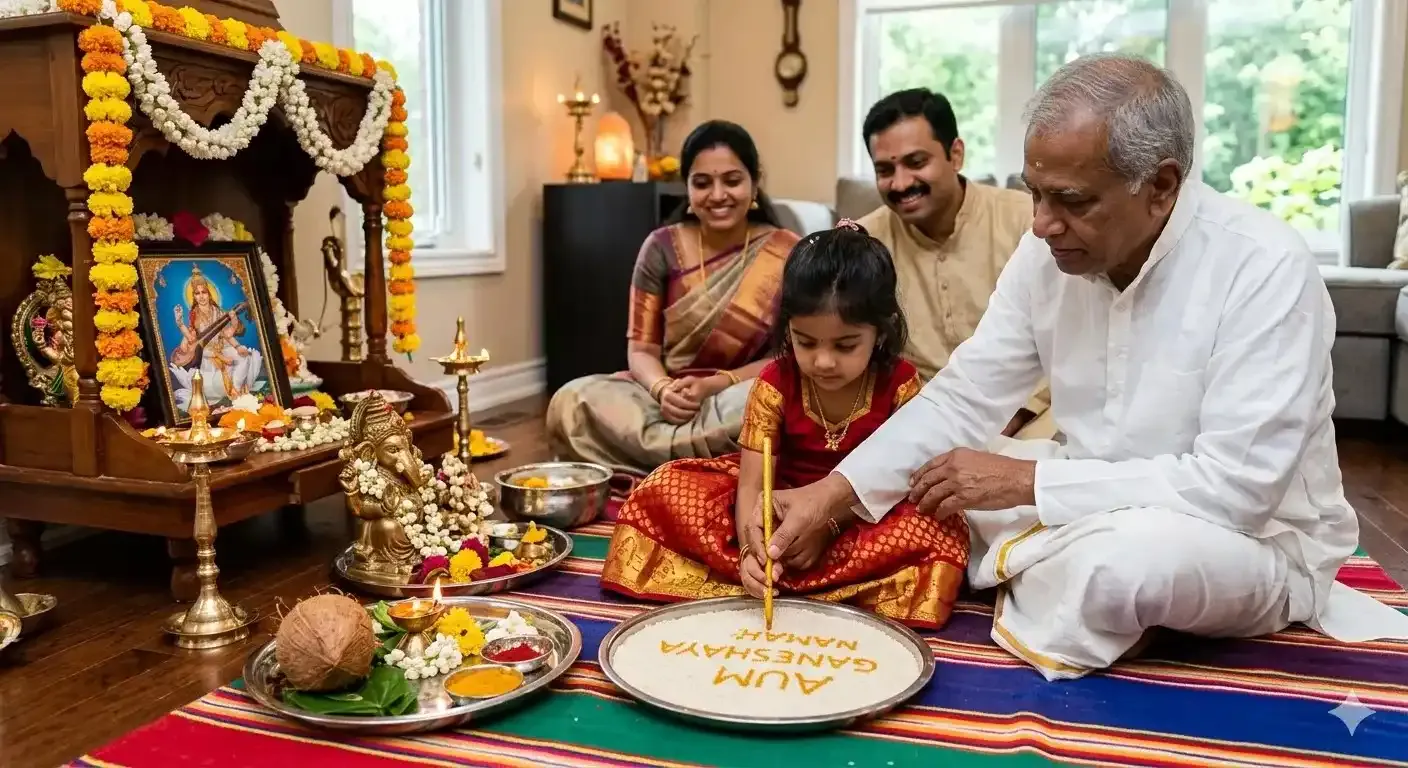 विद्यारंभम 2026: तिथि (केरल में 21 अक्टूबर), विधि, प्रमुख स्थान और घर पर कैसे करें — Festivals